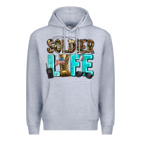 Heather Grey soldier  life Premium Hoodie - AdoDesignShop
