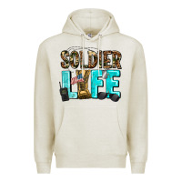 Oatmeal Heather soldier  life Premium Hoodie - AdoDesignShop