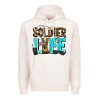Pale Pink soldier  life Premium Hoodie - AdoDesignShop