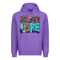 Purple soldier  life Premium Hoodie - AdoDesignShop