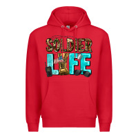 Red soldier  life Premium Hoodie - AdoDesignShop