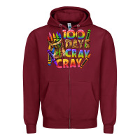 Burgundy 100 days of cray cray tbw Zipper Hoodie - texasbilliewilder