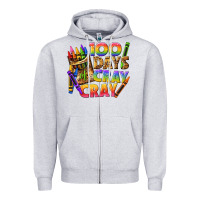 Heather Grey 100 days of cray cray tbw Zipper Hoodie - texasbilliewilder