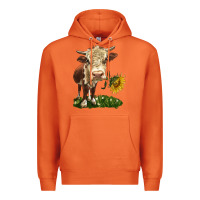 Carrot hereford heifer with sunflower Premium Hoodie - LillyAllenDesigns