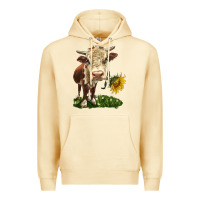 Pina Colada hereford heifer with sunflower Premium Hoodie - LillyAllenDesigns