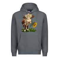 Rock hereford heifer with sunflower Premium Hoodie - LillyAllenDesigns