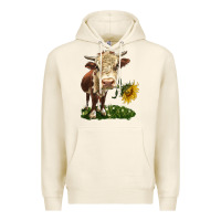 Tofu hereford heifer with sunflower Premium Hoodie - LillyAllenDesigns