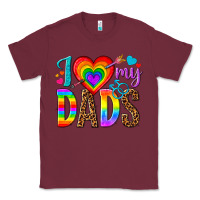 Burgundy i love my dads Classic Tee - texasbilliewilder