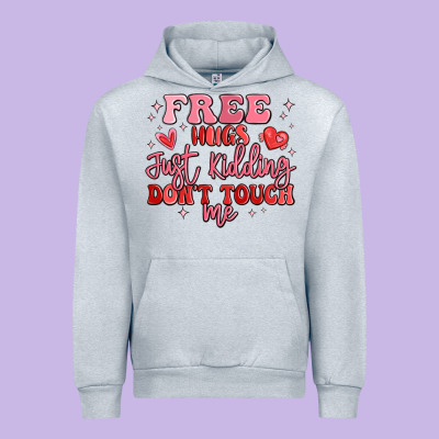 Free Hugs Just Kidding Don't Touch Me Urban Hoodie Designed By Maliassmallbusiness