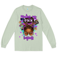 Matcha minding my own business afro messy bun Long Sleeve Tee - texasbilliewilder