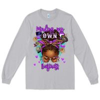 Moon Dust minding my own business afro messy bun Long Sleeve Tee - texasbilliewilder