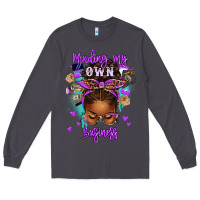 Smoke minding my own business afro messy bun Long Sleeve Tee - texasbilliewilder