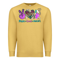 Antique Gold peace love nail art Premium Sweatshirt - AdoDesignShop