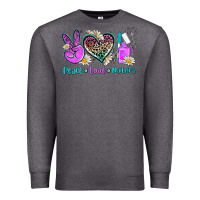 Charcoal Heather peace love nail art Premium Sweatshirt - AdoDesignShop