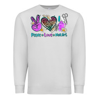 Dove Grey peace love nail art Premium Sweatshirt - AdoDesignShop
