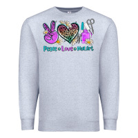 Heather Grey peace love nail art Premium Sweatshirt - AdoDesignShop