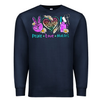 Navy peace love nail art Premium Sweatshirt - AdoDesignShop