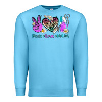 Ocean Blue peace love nail art Premium Sweatshirt - AdoDesignShop
