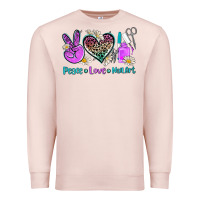 Pale Pink peace love nail art Premium Sweatshirt - AdoDesignShop