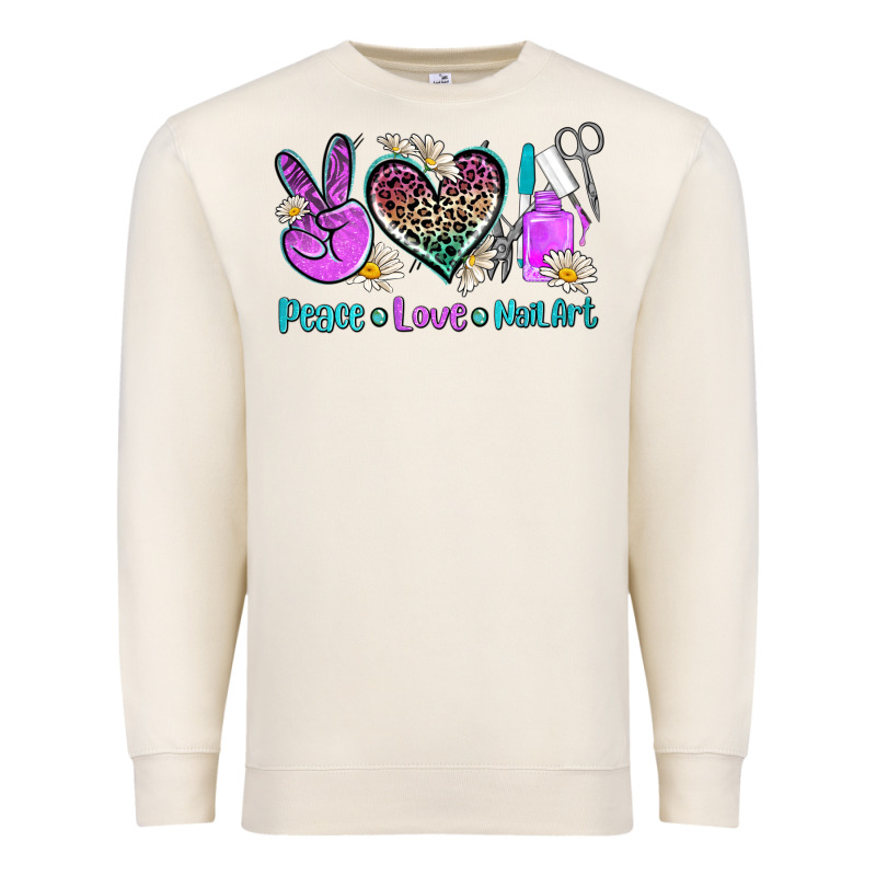 Peace Love Nail Art Premium Sweatshirt by AdoDesignShop | Teevron