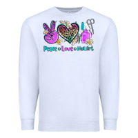 White peace love nail art Premium Sweatshirt - AdoDesignShop