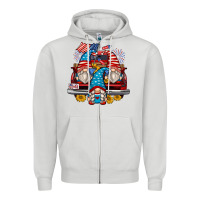 Dove Grey 4th of july gnomes farm truck Zipper Hoodie - Zillion Design Studio