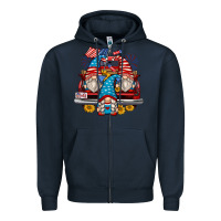 Navy 4th of july gnomes farm truck Zipper Hoodie - Zillion Design Studio