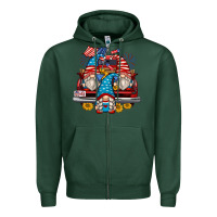 Sports Green 4th of july gnomes farm truck Zipper Hoodie - Zillion Design Studio