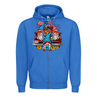 True Royal 4th of july gnomes farm truck Zipper Hoodie - Zillion Design Studio