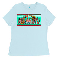 Baby Blue flamingo mom license plate Ladies Tee - BarkalooDesign