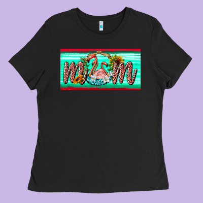 Flamingo Mom License Plate Ladies Tee Designed By Barkaloodesign
