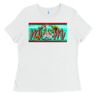 White flamingo mom license plate Ladies Tee - BarkalooDesign