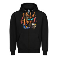 Black wild and free Zipper Hoodie - Zillion Design Studio