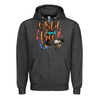 Charcoal Heather wild and free Zipper Hoodie - Zillion Design Studio