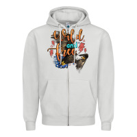 Dove Grey wild and free Zipper Hoodie - Zillion Design Studio