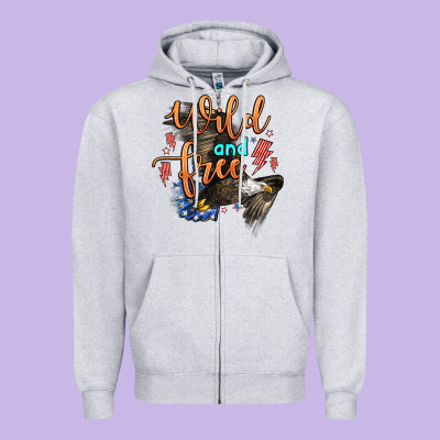 Wild And Free Zipper Hoodie Designed By Zillion Design Studio