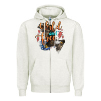 Oatmeal Heather wild and free Zipper Hoodie - Zillion Design Studio