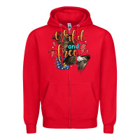 Red wild and free Zipper Hoodie - Zillion Design Studio