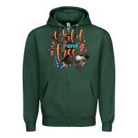 Sports Green wild and free Zipper Hoodie - Zillion Design Studio