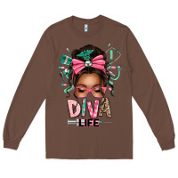 Chestnut afro messy bun diva life Long Sleeve Tee - texasbilliewilder