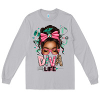 Moon Dust afro messy bun diva life Long Sleeve Tee - texasbilliewilder
