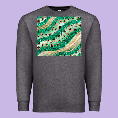 Green Glitter Premium Sweatshirt Designed By Jahusdesignshop