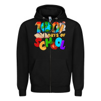 Black 100 days of school Zipper Hoodie - texasbilliewilder