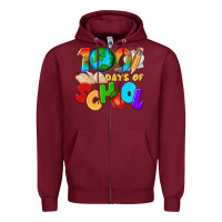 Burgundy 100 days of school Zipper Hoodie - texasbilliewilder