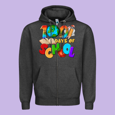 100 Days Of School Zipper Hoodie Designed By Texasbilliewilder