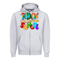 Heather Grey 100 days of school Zipper Hoodie - texasbilliewilder
