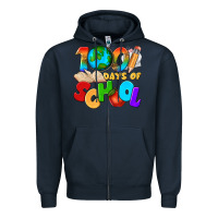 Navy 100 days of school Zipper Hoodie - texasbilliewilder