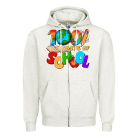 Oatmeal Heather 100 days of school Zipper Hoodie - texasbilliewilder