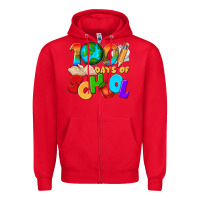 Red 100 days of school Zipper Hoodie - texasbilliewilder