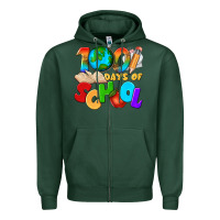 Sports Green 100 days of school Zipper Hoodie - texasbilliewilder